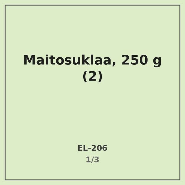 Esimerkki - Maitosuklaa, 250 g (2)